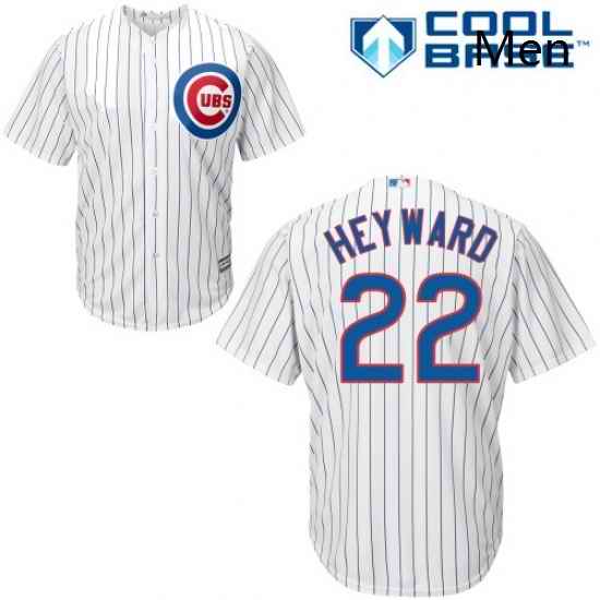 Mens Majestic Chicago Cubs 22 Jason Heyward Replica White Home Cool Base MLB Jersey